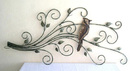 Cardinal bird w/ scrolls 3 Glass votive holder